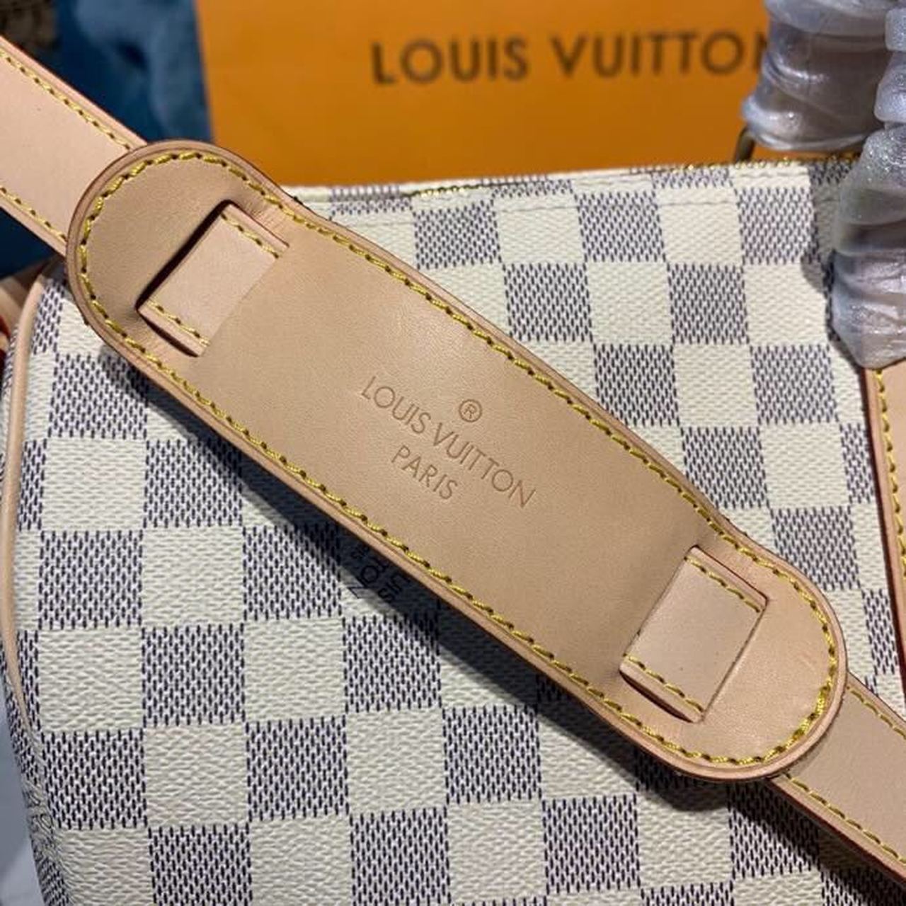 Top Quality Keepall Bandouliere 45 Damier Azur Canvas For Women, WoBags, Travel Bags 17.7in/45cm Top Quality N41430