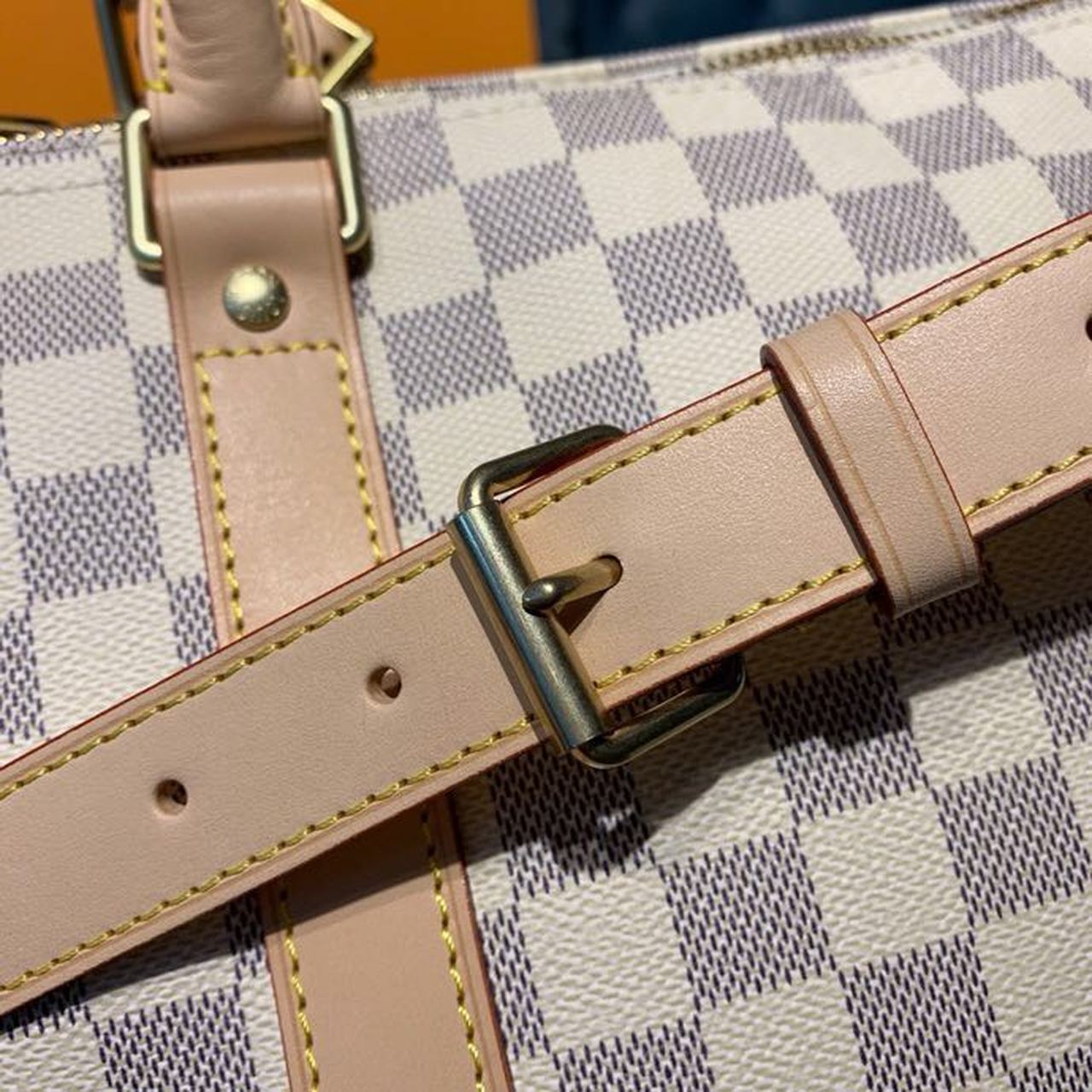 Top Quality Keepall Bandouliere 45 Damier Azur Canvas For Women, WoBags, Travel Bags 17.7in/45cm Top Quality N41430
