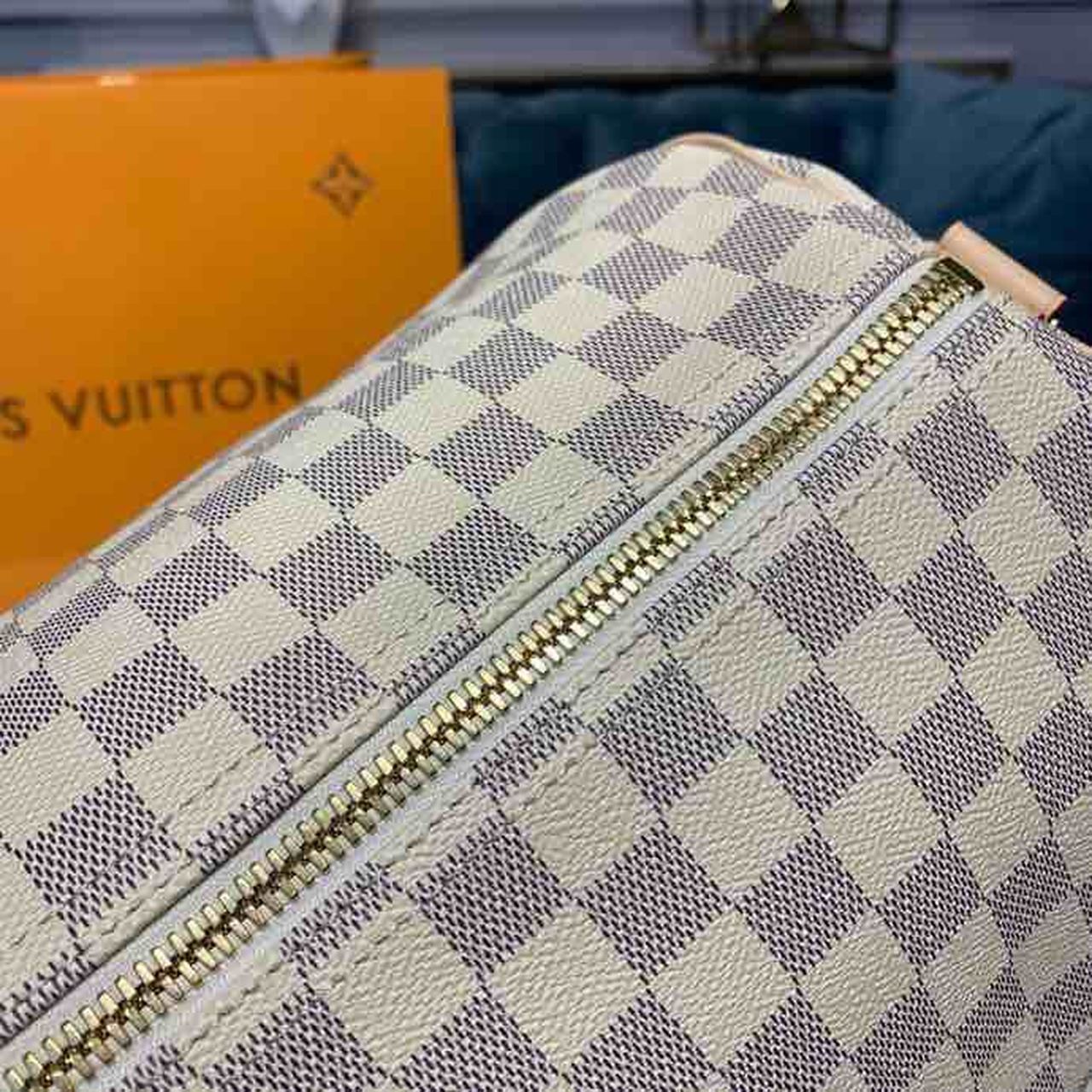 Top Quality Keepall Bandouliere 55 Damier Azur Canvas For Women,  Travel Bags 21.7in/55cm Top Quality N41429
