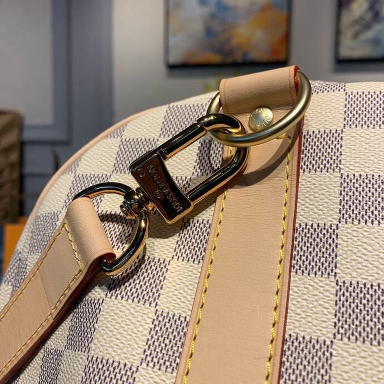 Top Quality Keepall Bandouliere 55 Damier Azur Canvas For Women,  Travel Bags 21.7in/55cm Top Quality N41429