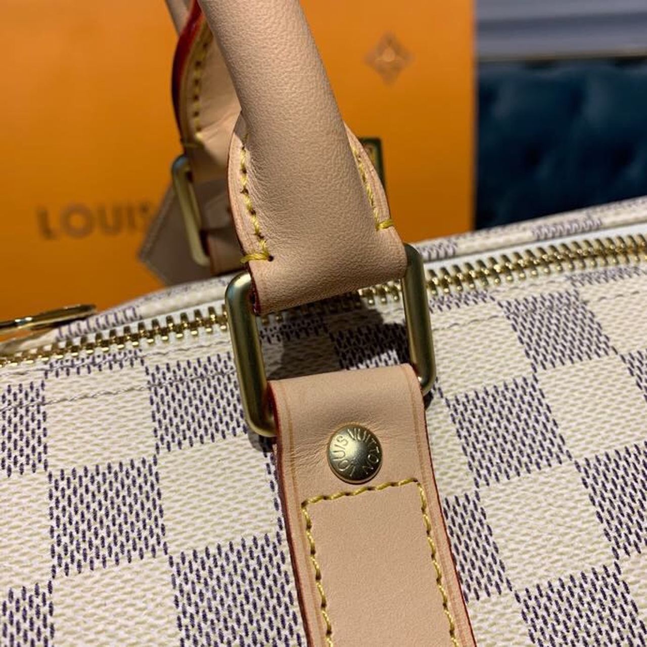Top Quality Keepall Bandouliere 55 Damier Azur Canvas For Women,  Travel Bags 21.7in/55cm Top Quality N41429