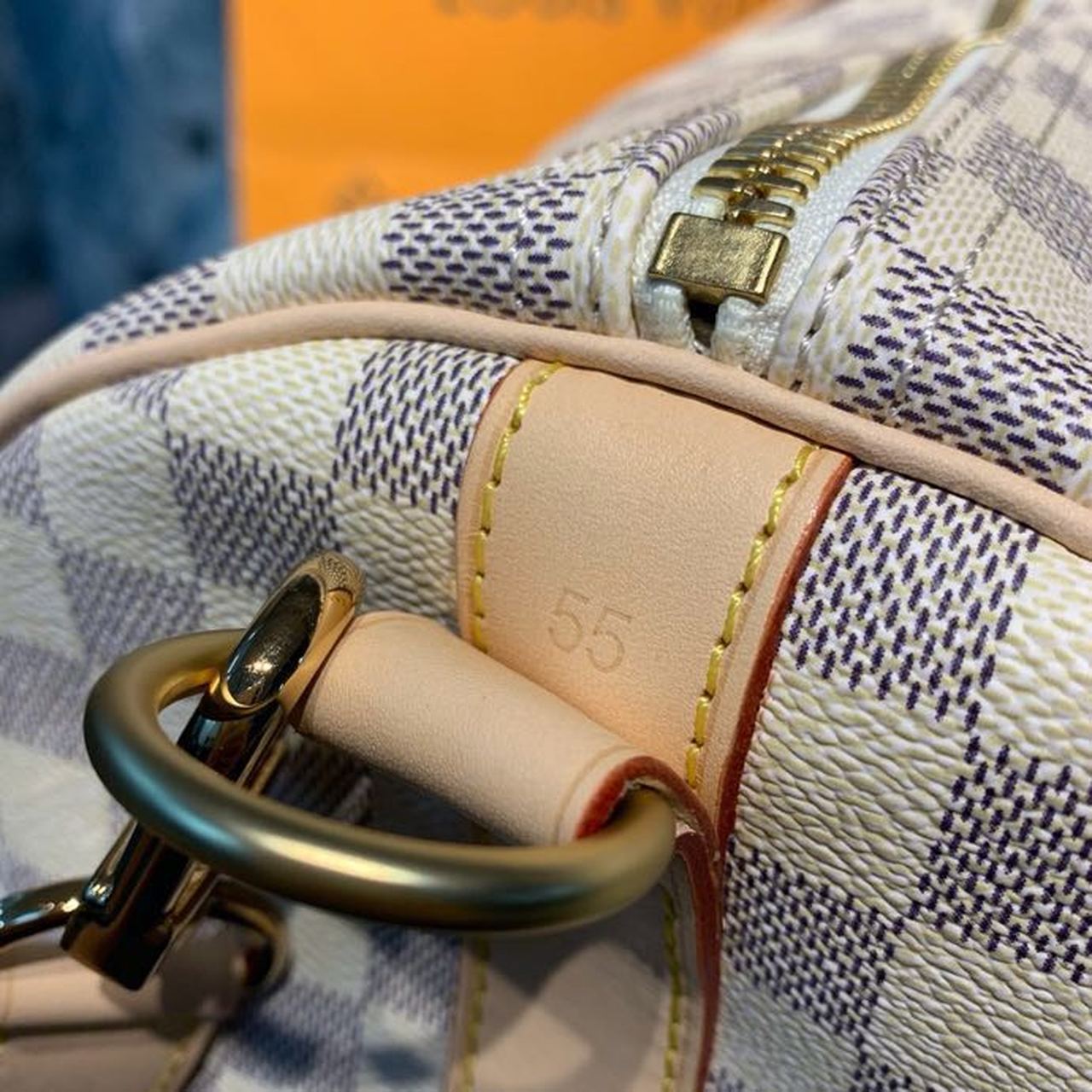 Top Quality Keepall Bandouliere 55 Damier Azur Canvas For Women,  Travel Bags 21.7in/55cm Top Quality N41429