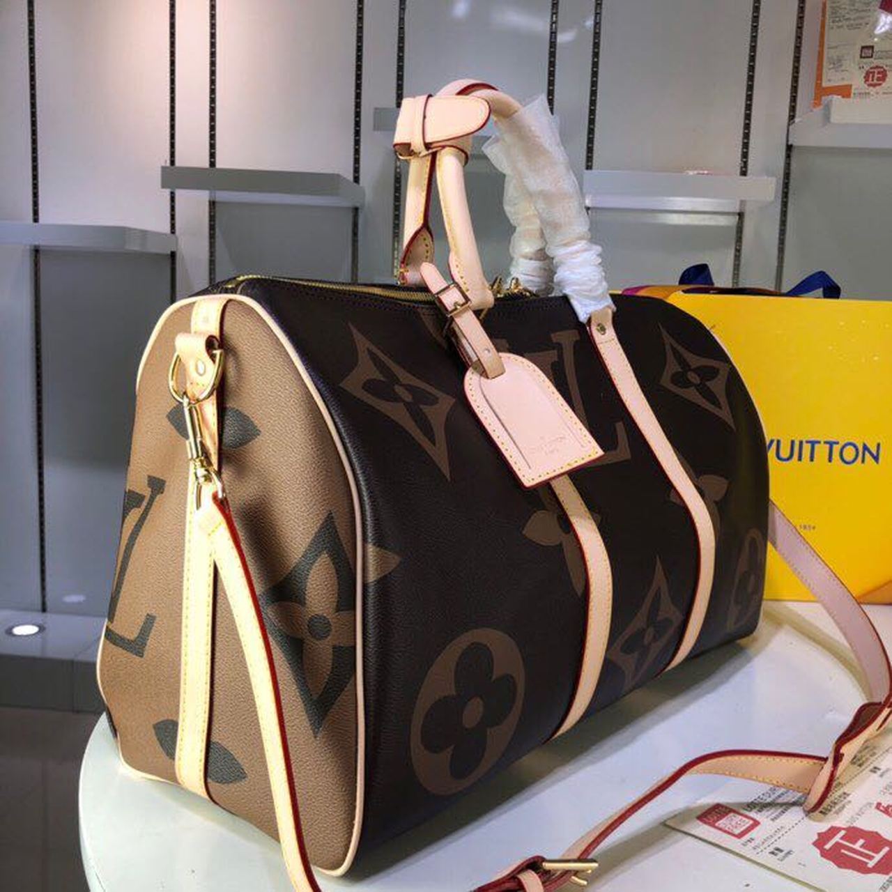 Top Quality Keepall Bandouliere 50 Monogram and Monogram Reverse Canvas For Women, Womens Handbags, Travel Bags 19.7in/50cm Top Quality M44739