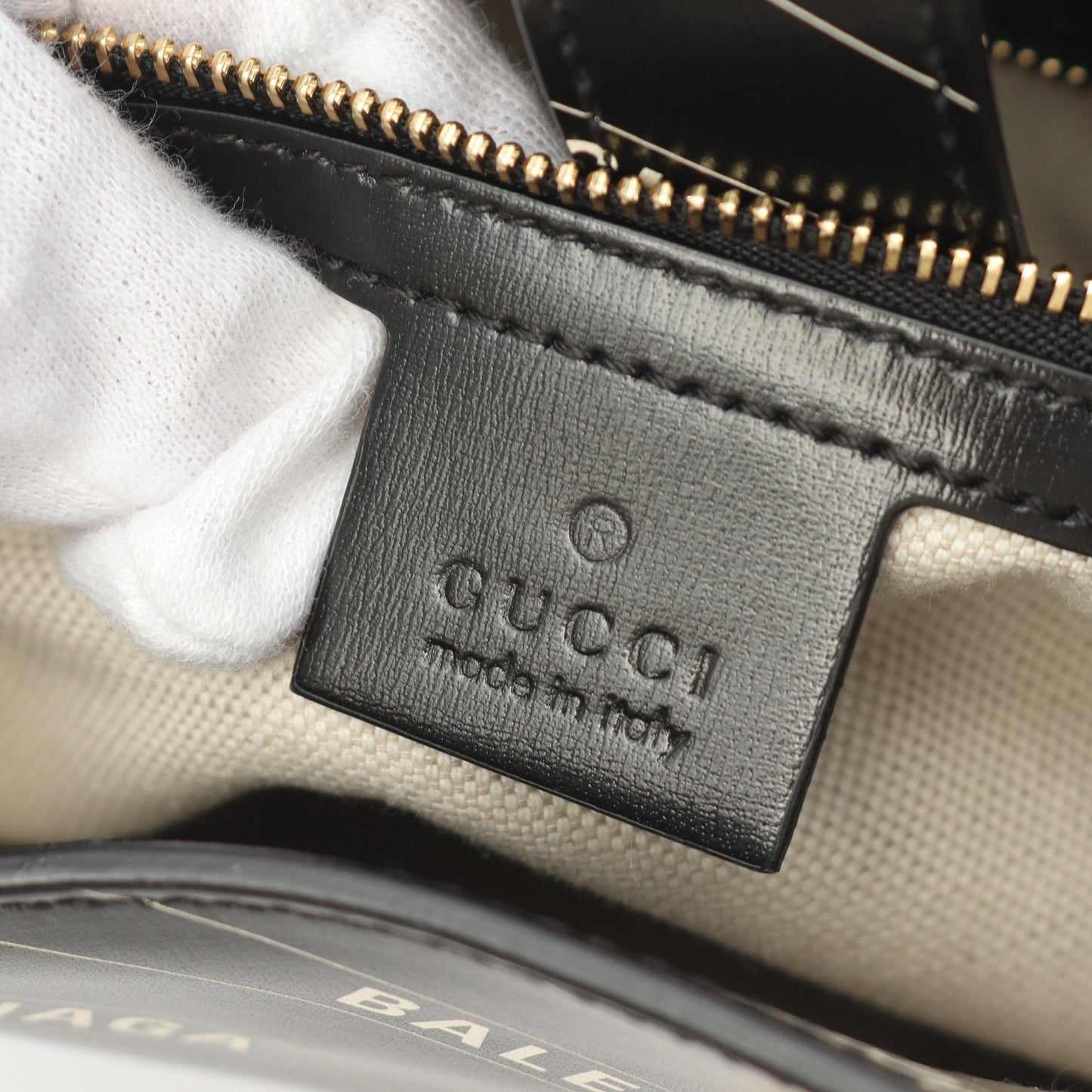 GUCCI GUCCI * Luxury Balenciaga Trending 2025 Hacker Jackie 1961 Shoulder bag Leather Black White