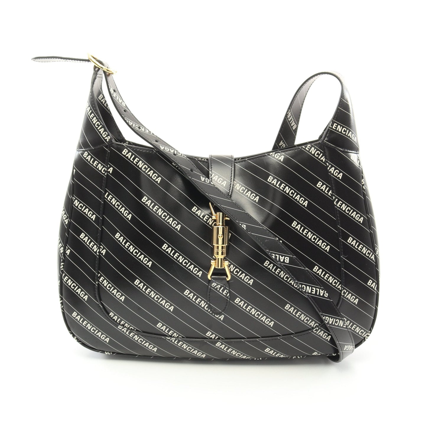 GUCCI GUCCI * Luxury Balenciaga Trending 2025 Hacker Jackie 1961 Shoulder bag Leather Black White