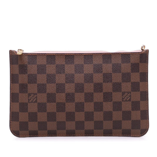 Brown Louis Vuitton Damier Ebene Neverfull MM Pouch