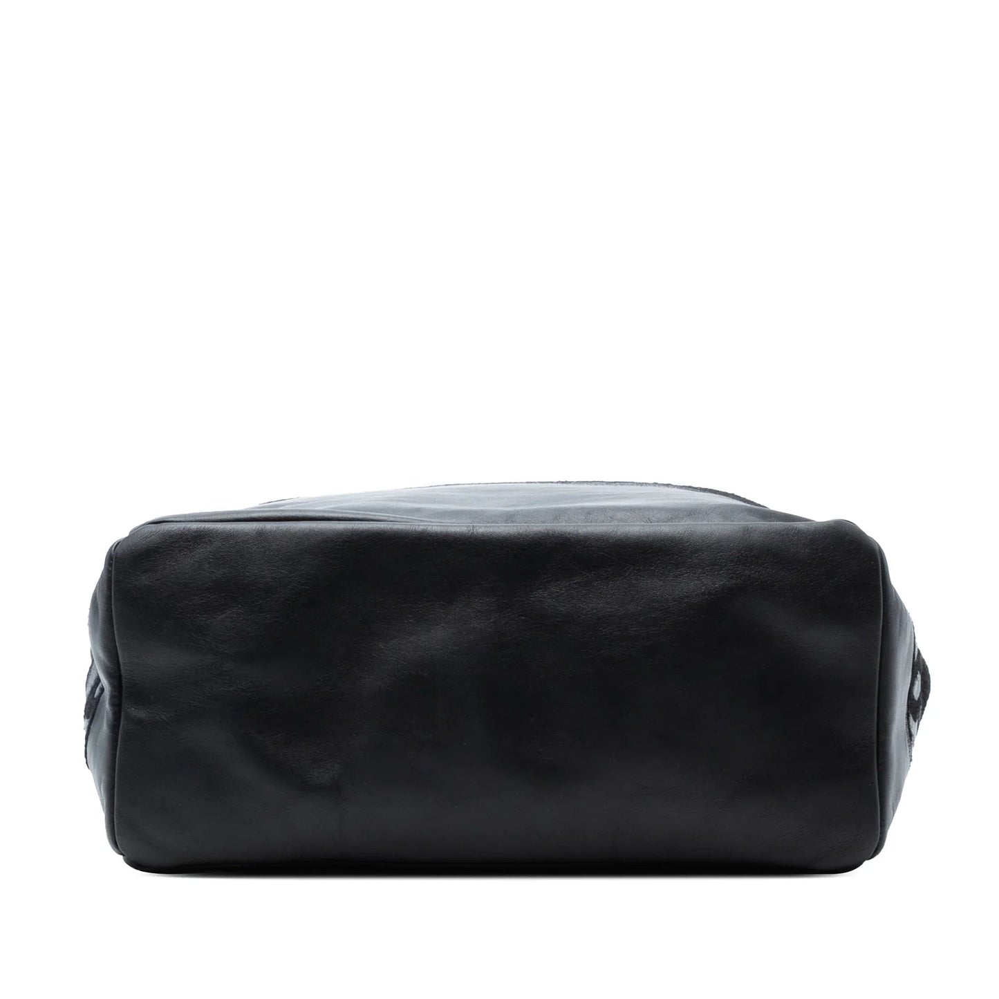 Black Chanel CC Wool and Leather Tote
