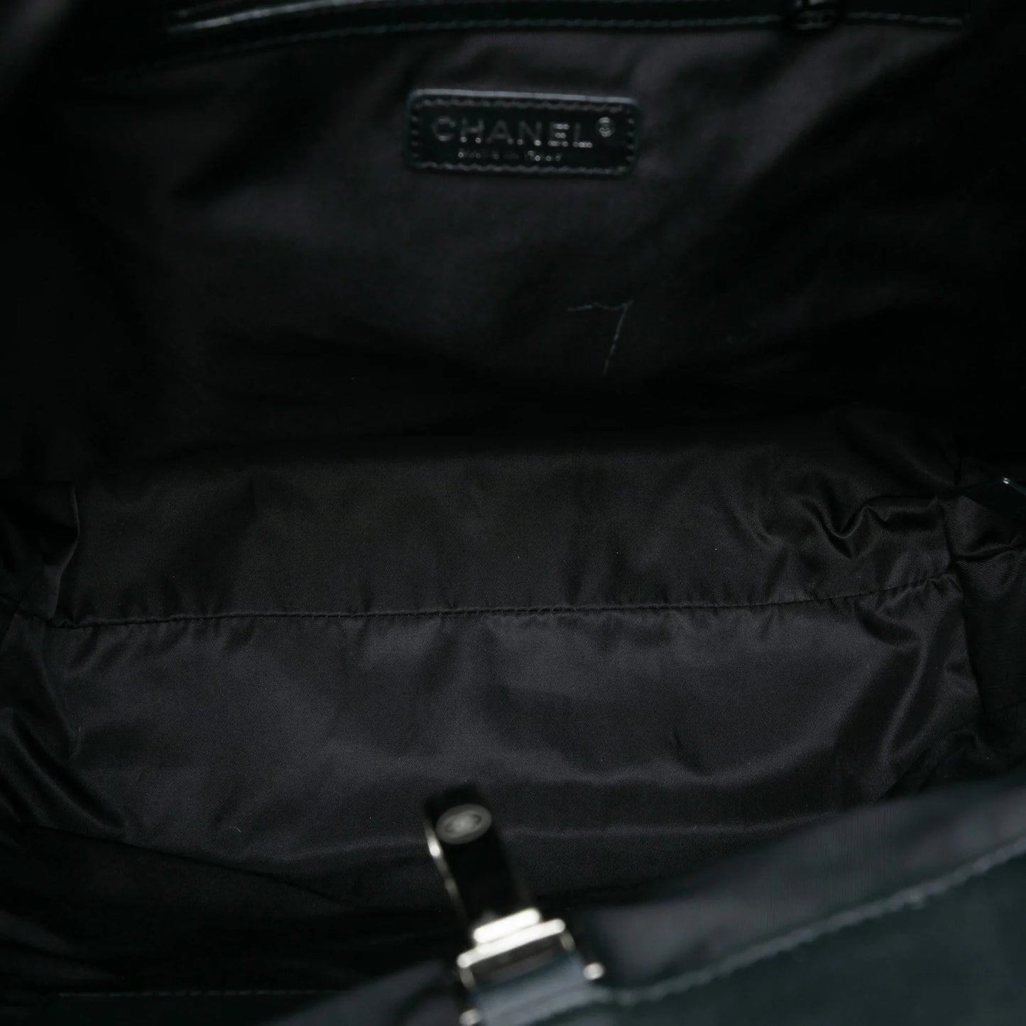 Black Chanel CC Wool and Leather Tote