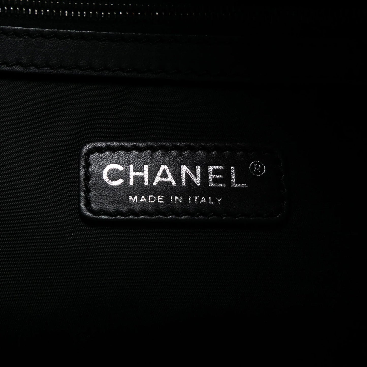 Black Chanel CC Wool and Leather Tote