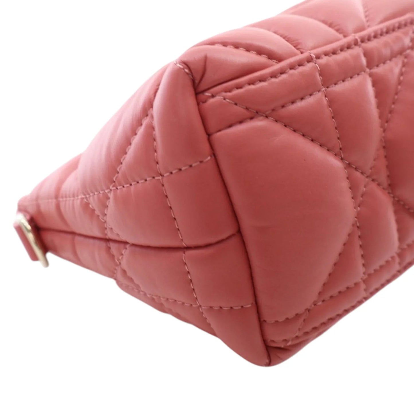 Pink Dior Small Calfskin Macrocannage Diortravel Nomad Pouch Handbag