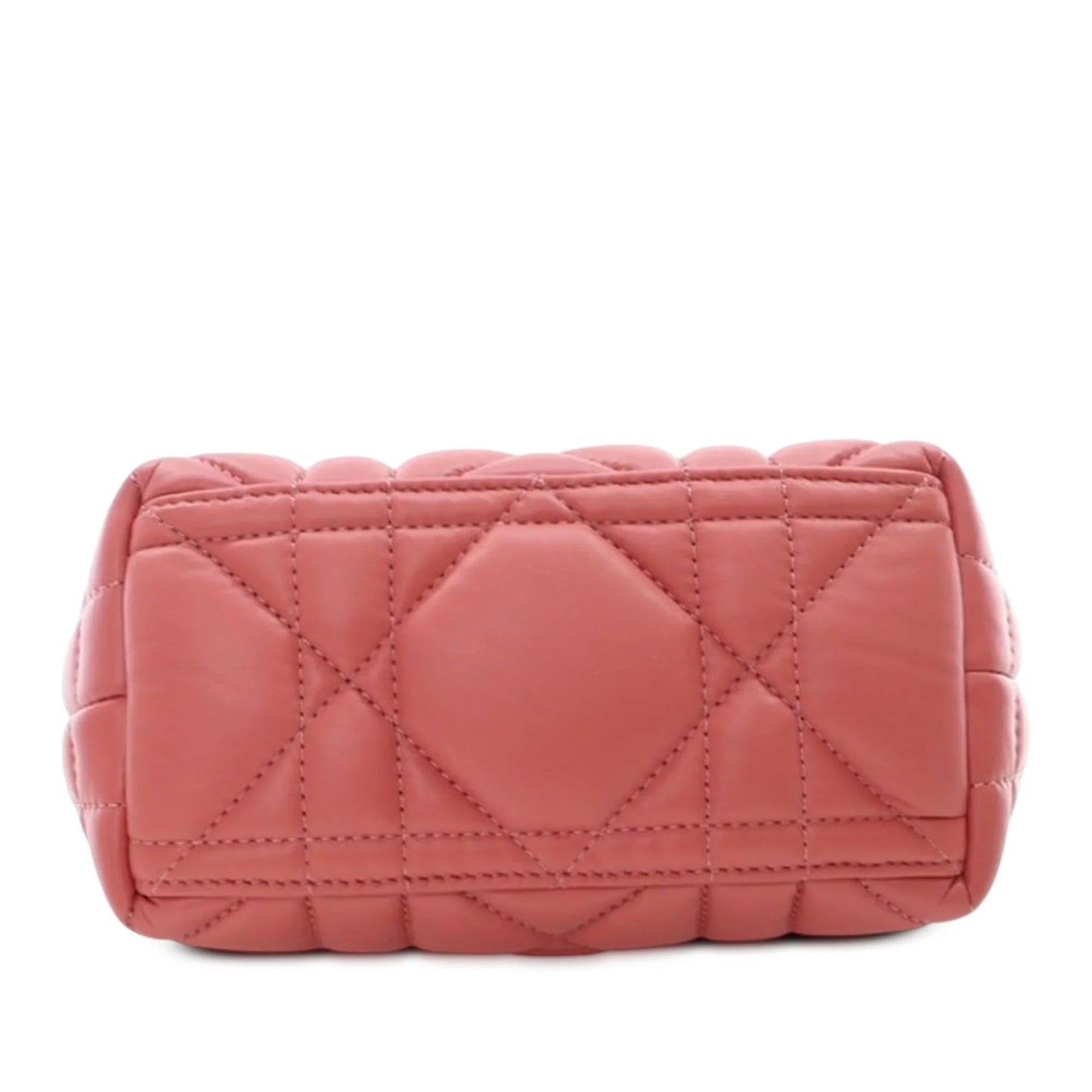 Pink Dior Small Calfskin Macrocannage Diortravel Nomad Pouch Handbag