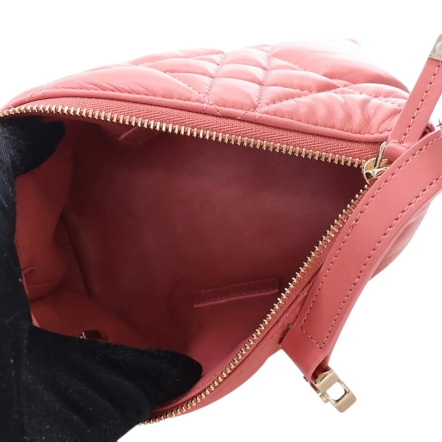 Pink Dior Small Calfskin Macrocannage Diortravel Nomad Pouch Handbag