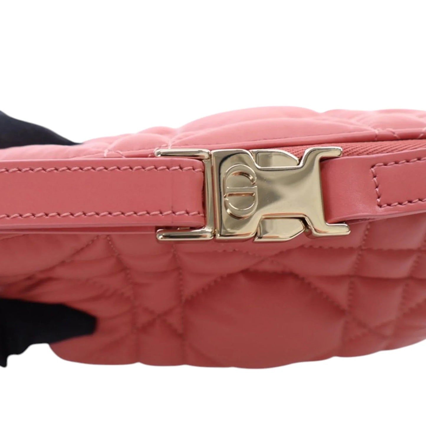 Pink Dior Small Calfskin Macrocannage Diortravel Nomad Pouch Handbag