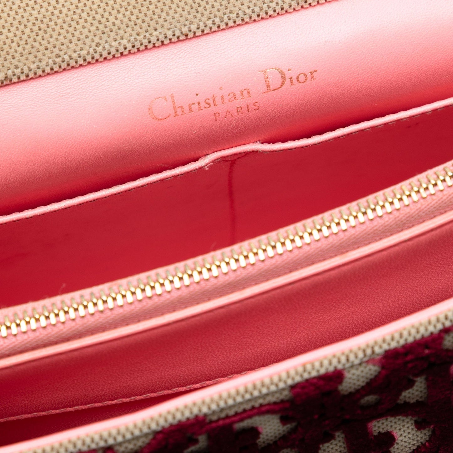Red Dior Large Oblique Canvas and Velvet Diorama Flap Satchel