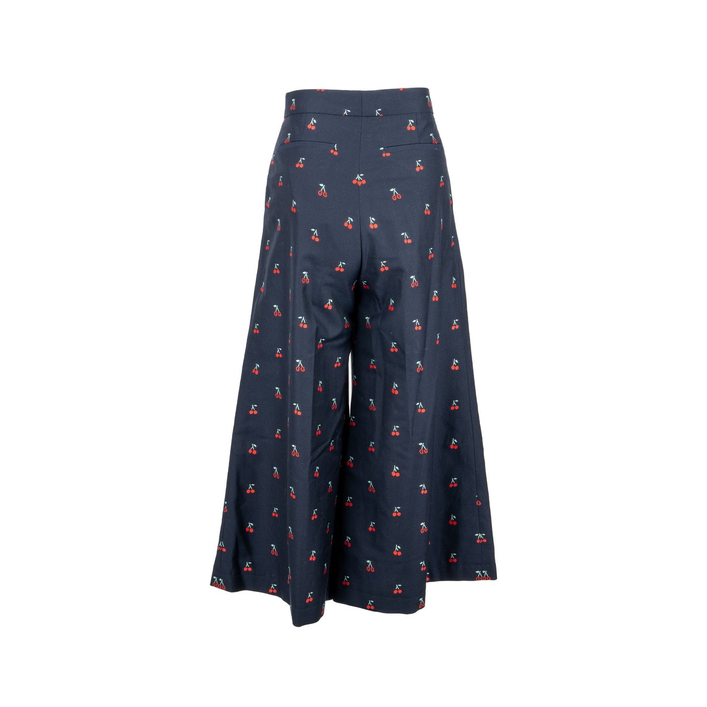 Gucci Size 36 Cherry Print Culotte Tro r Cotton/Wool Navy