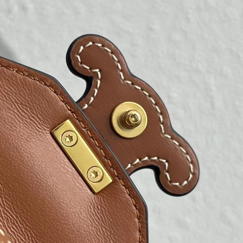 Top Quality Card Holder On Chain Triomphe Tan For Women 4in/11cm 10J743DPV.04LU