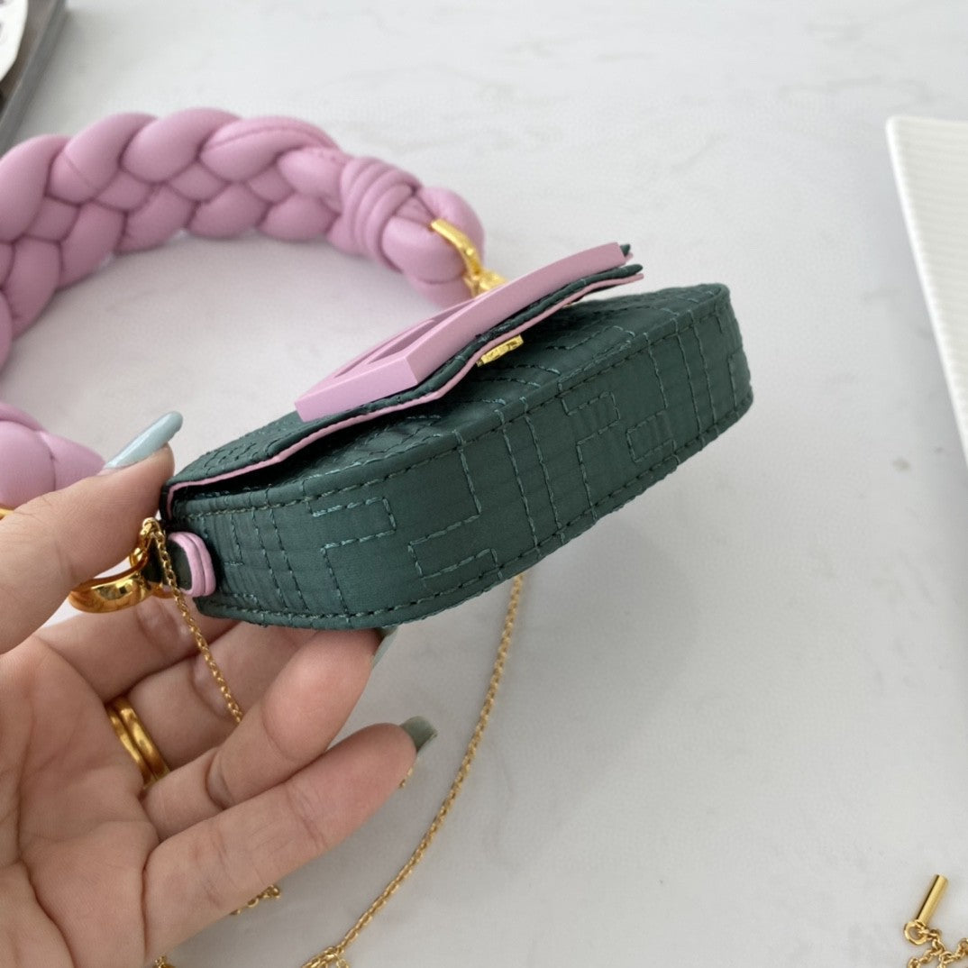 Top QualityTop Quality Nano Baguette Maxi Handle Pink and Green Bag For Woman 6.5cm/2.5in