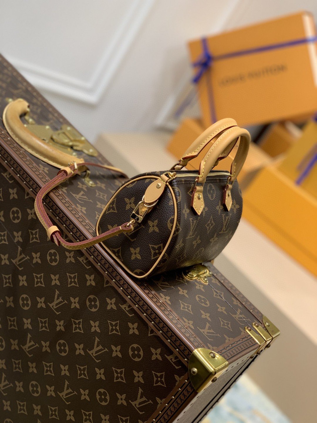 Louis Vuitton Nano Speedy Monogram Canvas For Women, Womens Handbags, Shoulder Bags 6.3in/16cm LV M81085