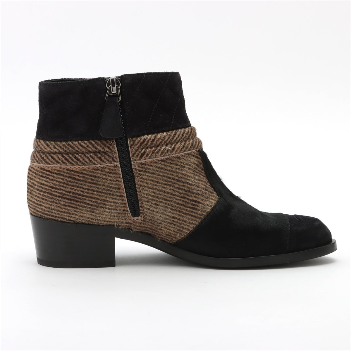Chanel Coco Shoes 35C  Black X Brown G31040