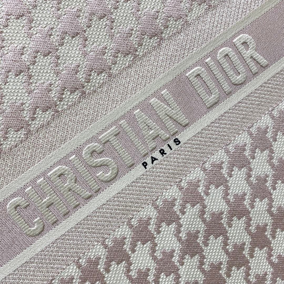Top Quality Large Book Tote Pale Pink Houndstooth Embroidery, Pink, For Women Womens Handbags, Shoulder Bags, 42cm CD
