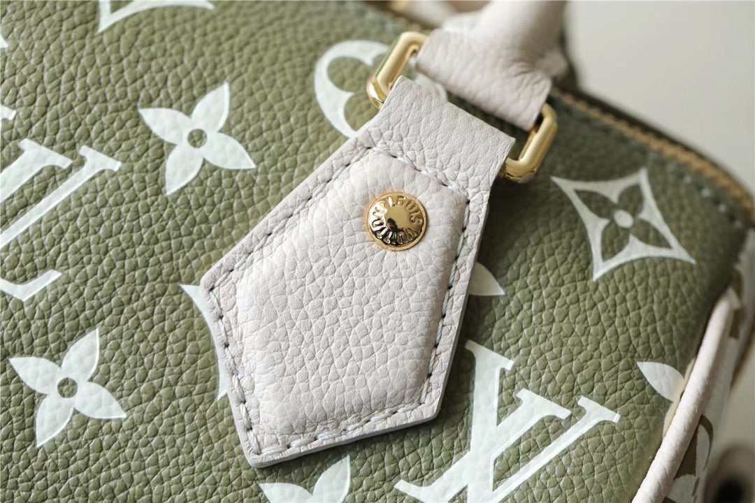 Top Quality Speedy Bandouliere 20 PM Monogram Empreinte Khaki Green / Beige / CreamFor Women,  Shoulder And Crossbody Bags 20.5cm/8.1in Top Quality M46118