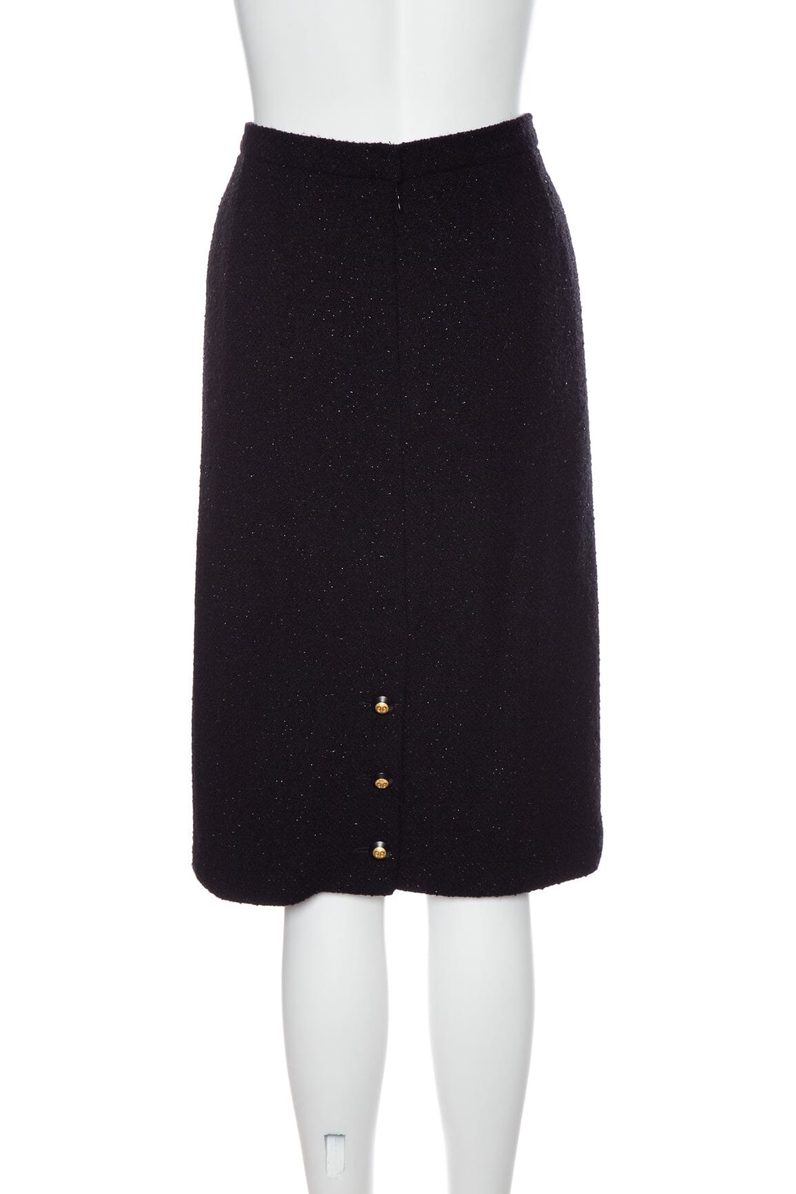 Chanel   1993 Autumn Black Glitter Detail Skirt SZ 46