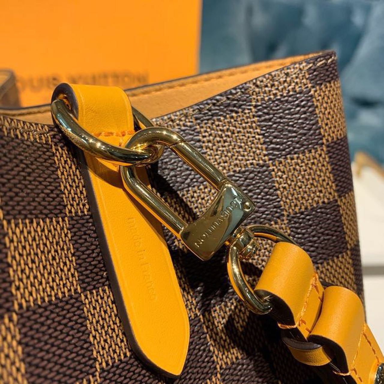 Top Quality Néo Noé BB Bucket Bag 26cm Damier Ebene Canvas Spring/Summer Collection N40213, Safran