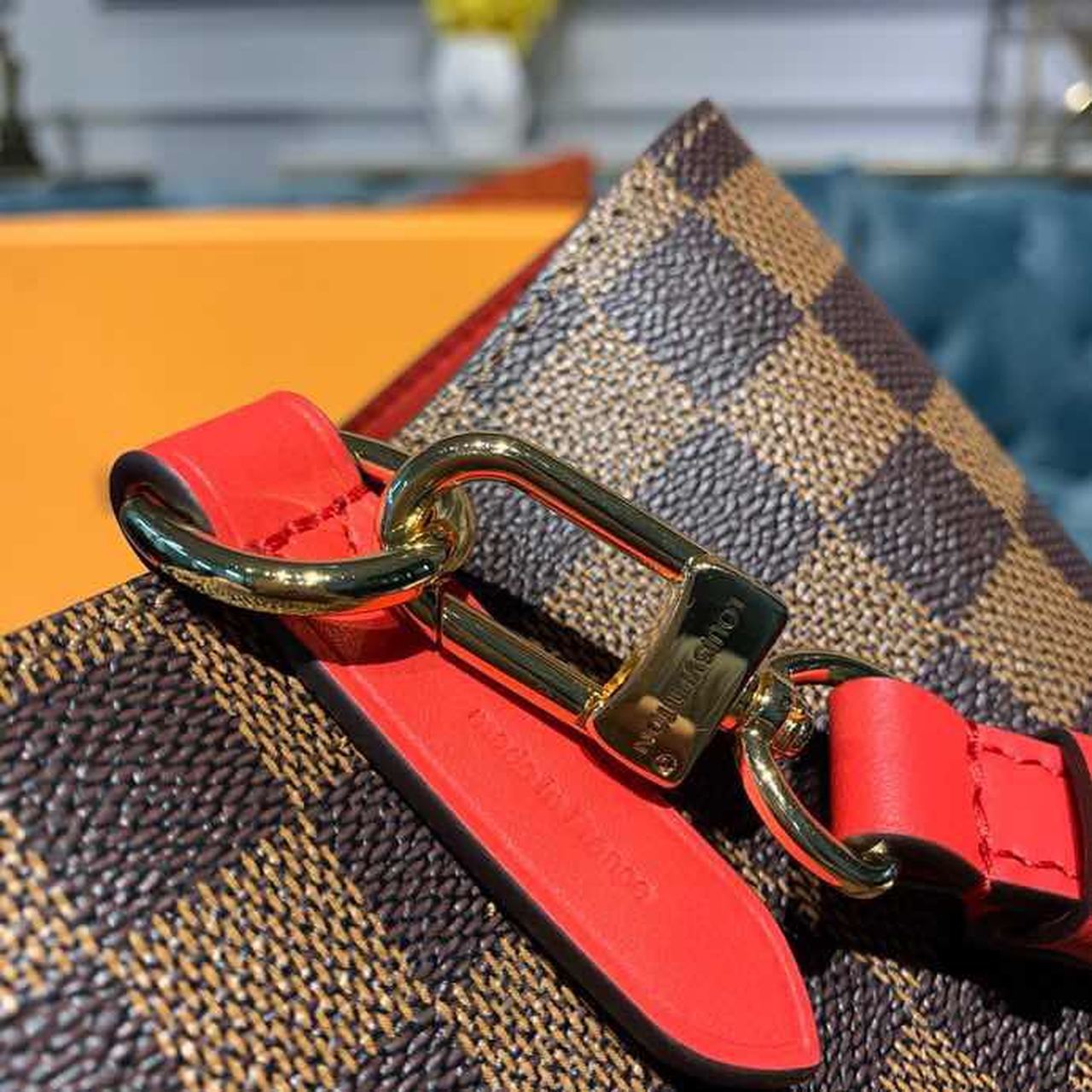Top Quality Neo Noe BB Bucket Bag 26cm Damier Ebene Canvas Spring/Summer Collection N40214, Cherry Berry