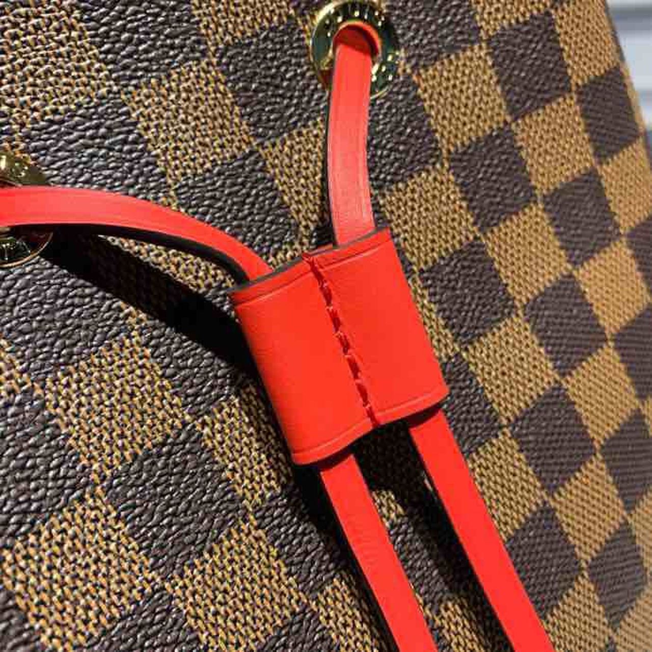 Top Quality Neo Noe BB Bucket Bag 26cm Damier Ebene Canvas Spring/Summer Collection N40214, Cherry Berry