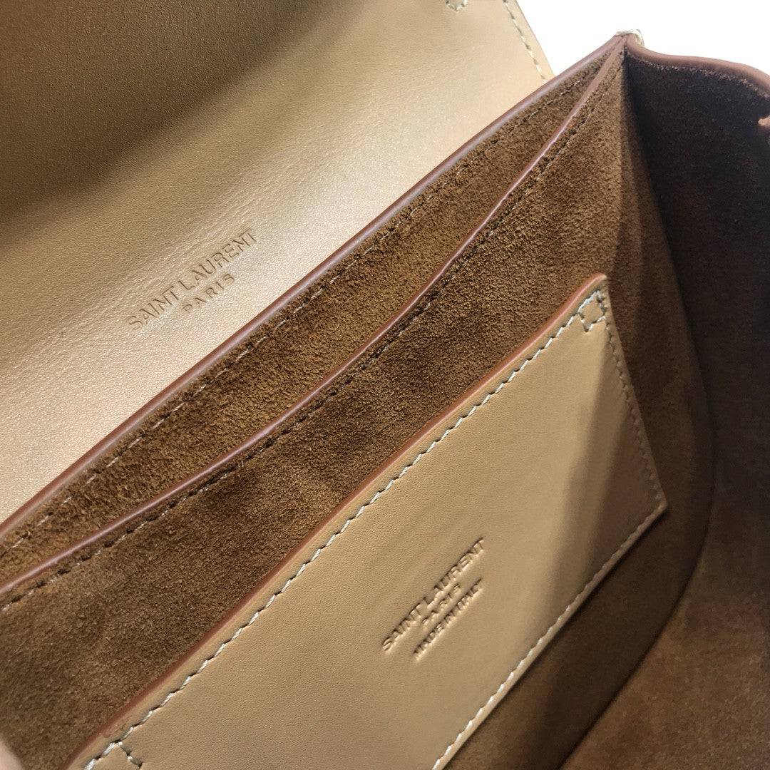 Top Quality Kaia MeTop Qualityum Shoulder Bag Brown For Women 8.5in/22cm YSL