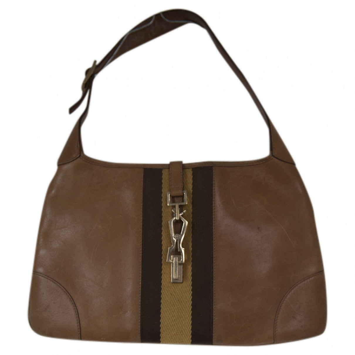 Gucci jackie    camel leather handbag