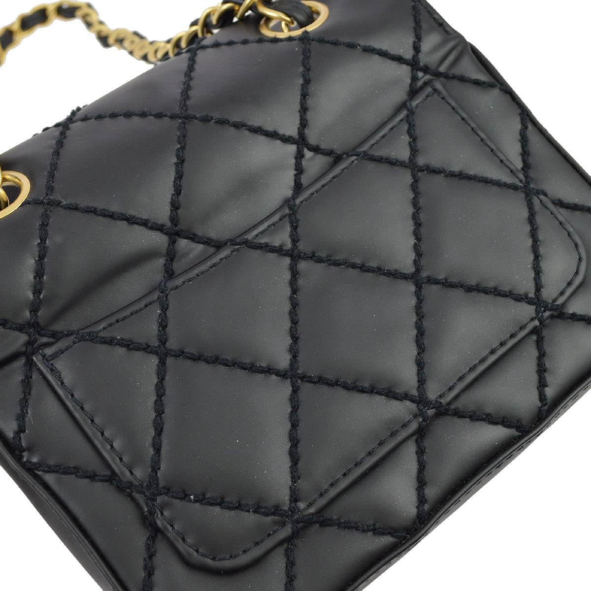 Chanel 2003-2004 Calfskin Mini Wild Stitch Straight Flap Bag