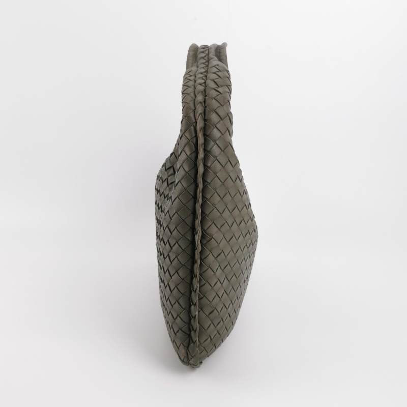 Bottega Veneta Hobo Bag Lambskin leather Grey Medium 40cm