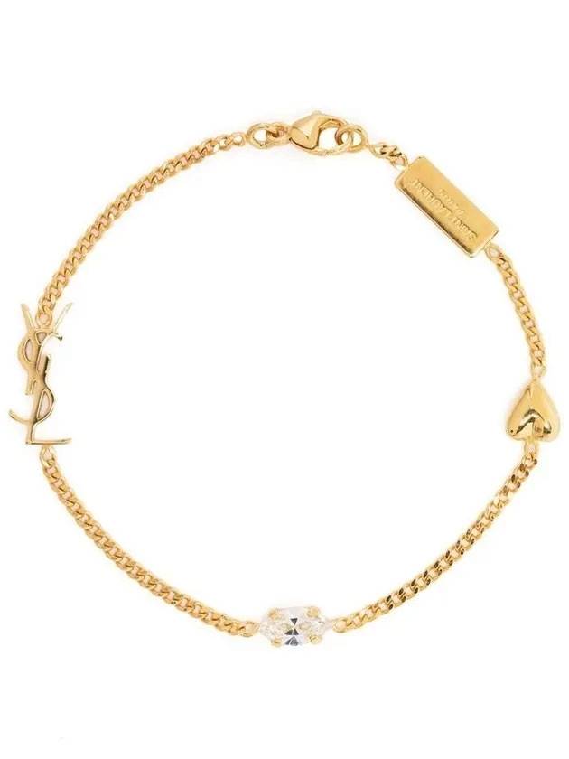 Luxury Saint Laurent Trending 2025 Opyum Heart Chain Bracelet Gold