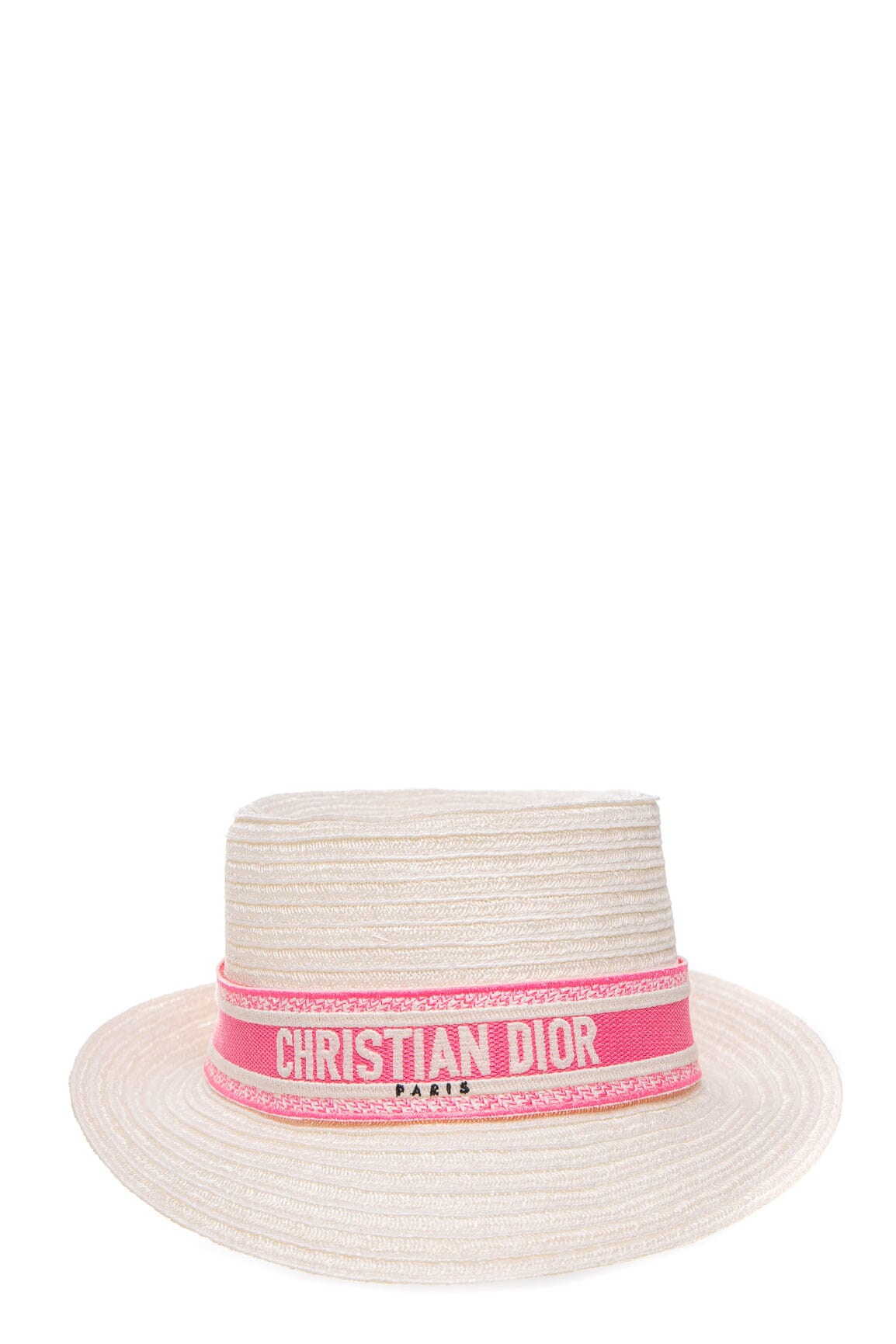 Christian Dior Ivory Straw Dioresort Hat SZ 57