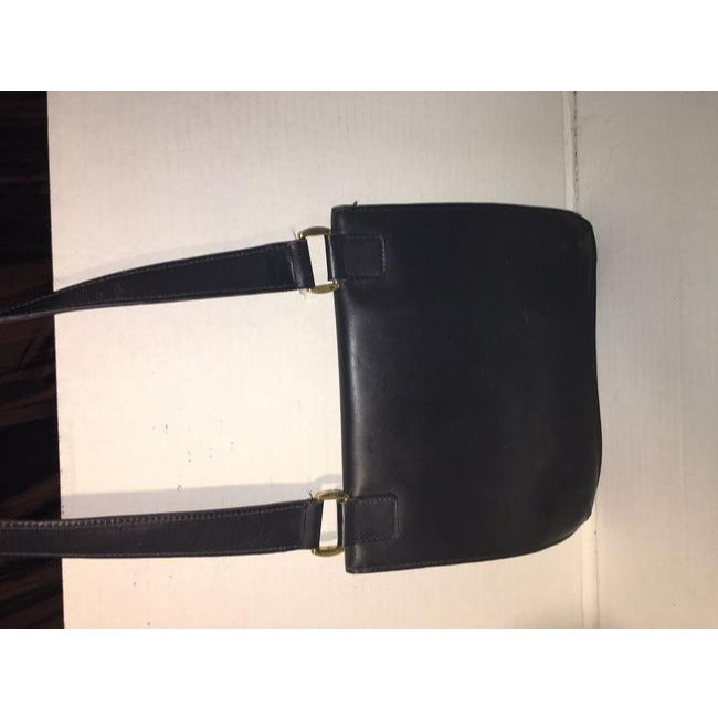 Gucci   Navy Leather And Large G Logo Print Canvas With An Enamel Accents