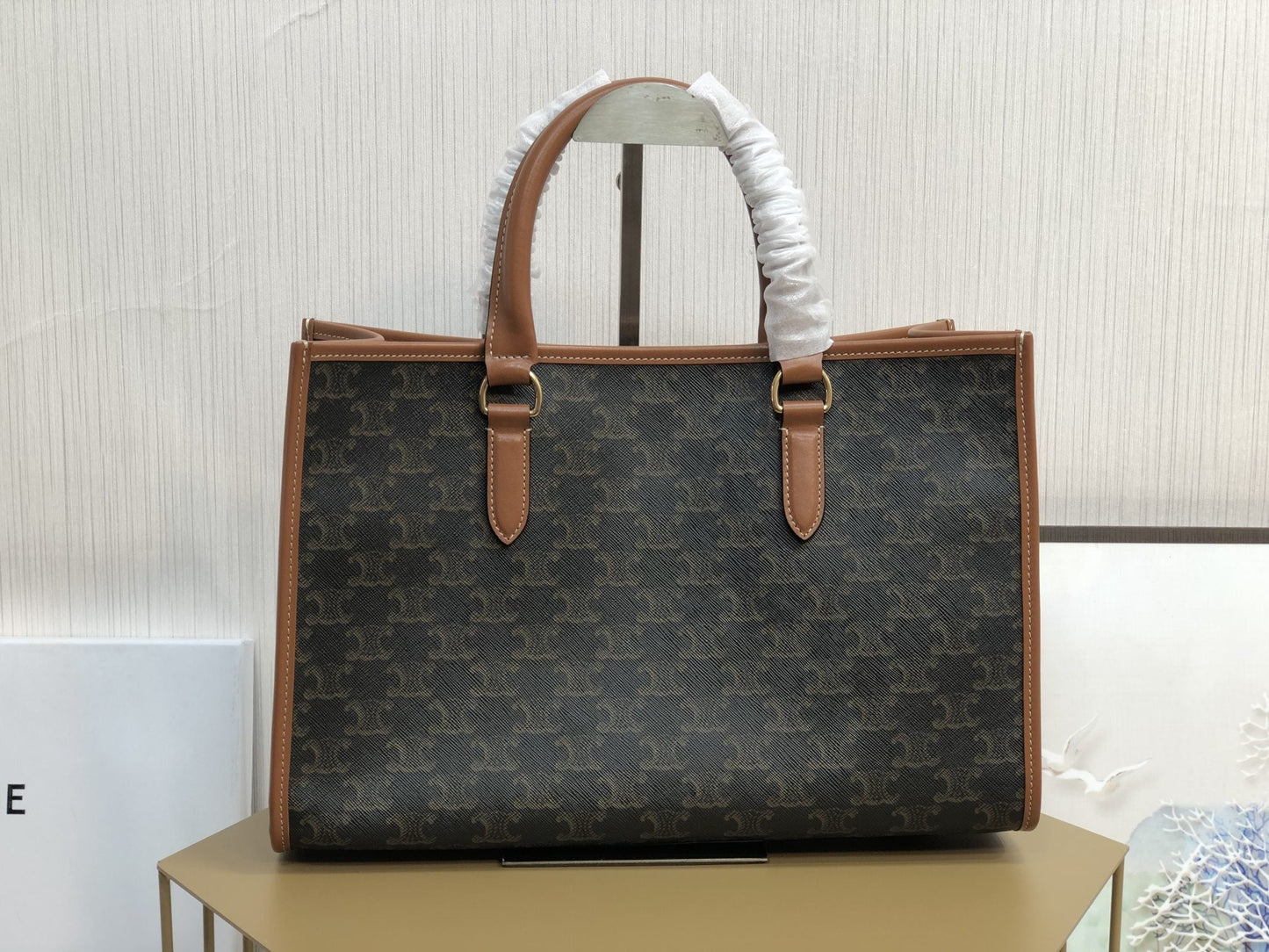 Top Quality Mini Horizontal Cabas In Triomphe Canvas Tan For Women 14in/35cm 199742BZJ.04LU