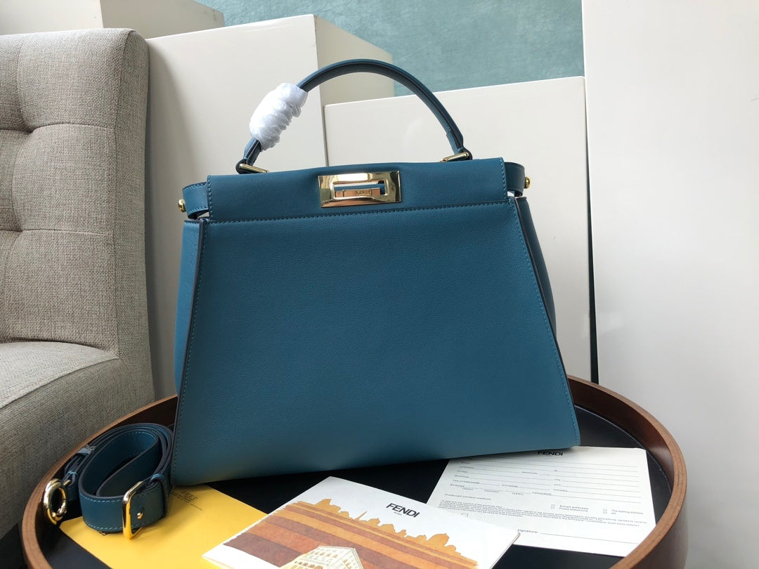 Top QualityTop Quality Handle Bag Blue For Woman 12in/32cm