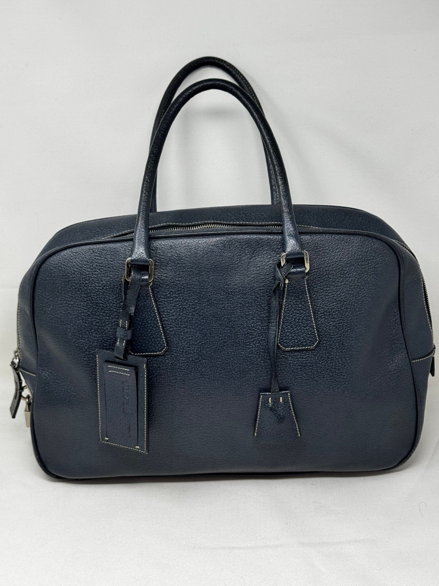 Prada Black Orange Broccato Fabric Top Handle Chain Satchel Bag OC1-02