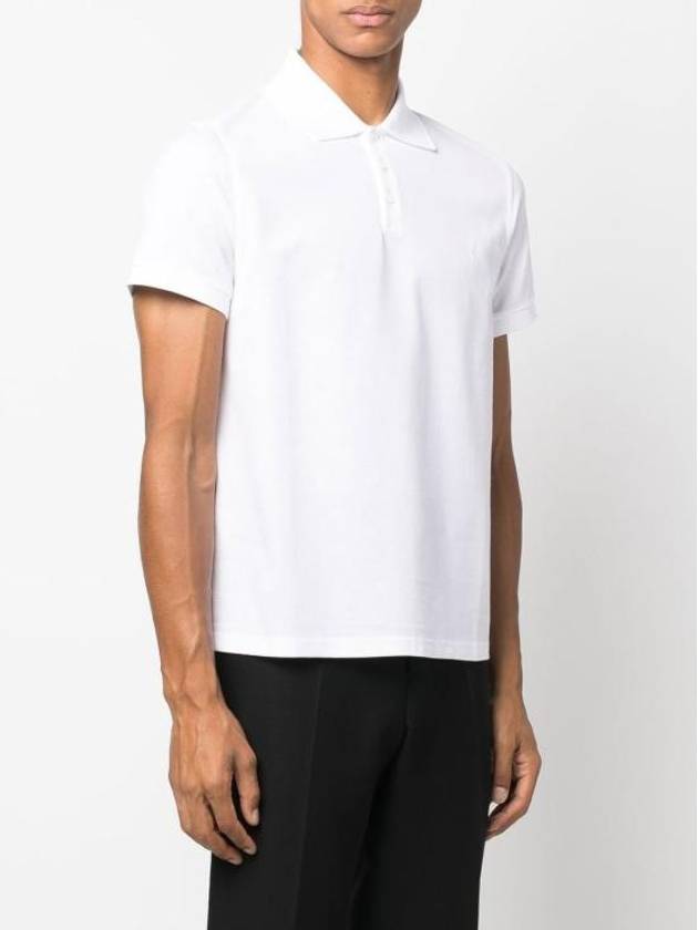 Luxury Saint Laurent Trending 2025 Men's Monogram Cotton Short Sleeve Polo Shirt White