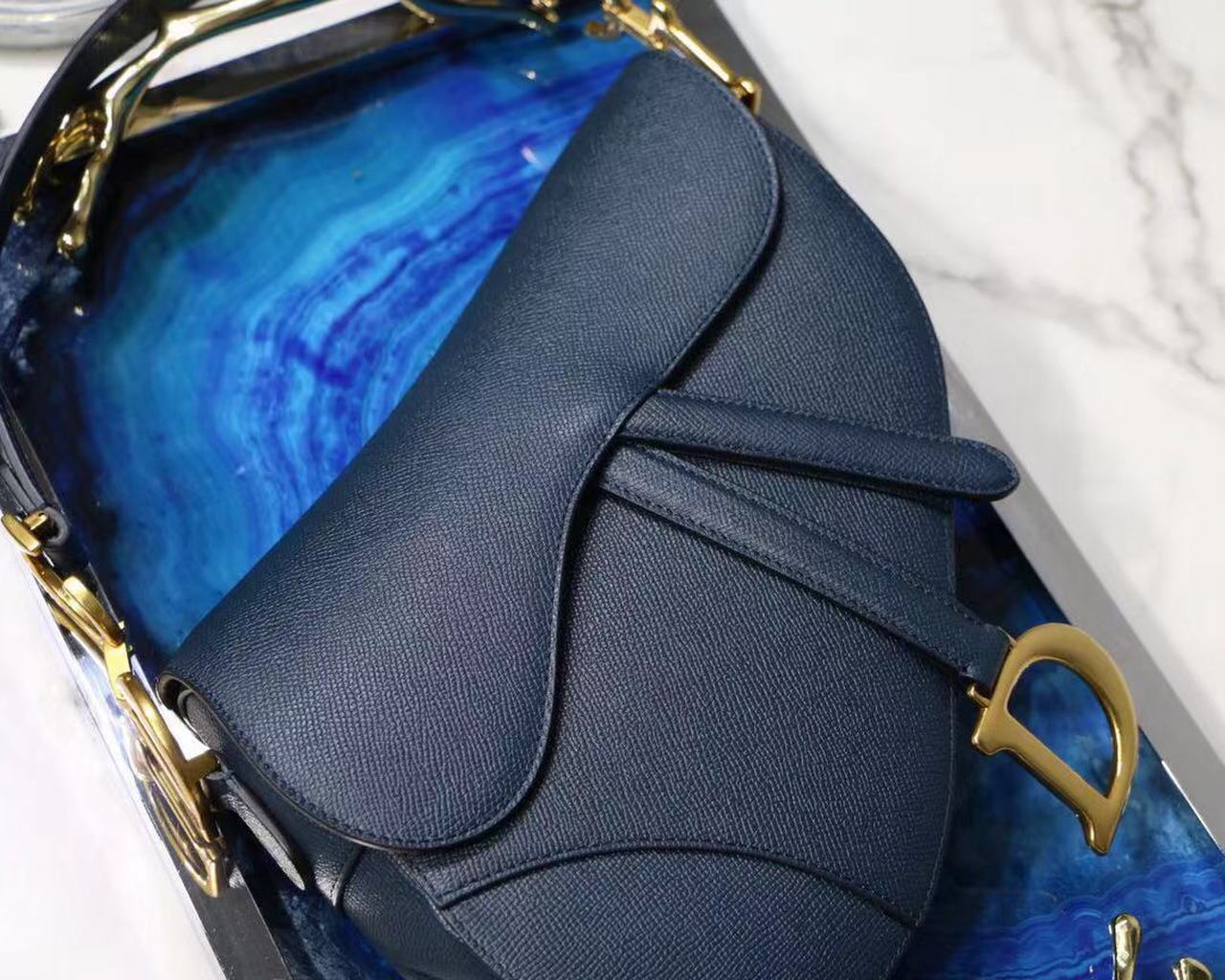 Top Quality Saddle Shoulder Bag Blue For Women 7in/17cm CD