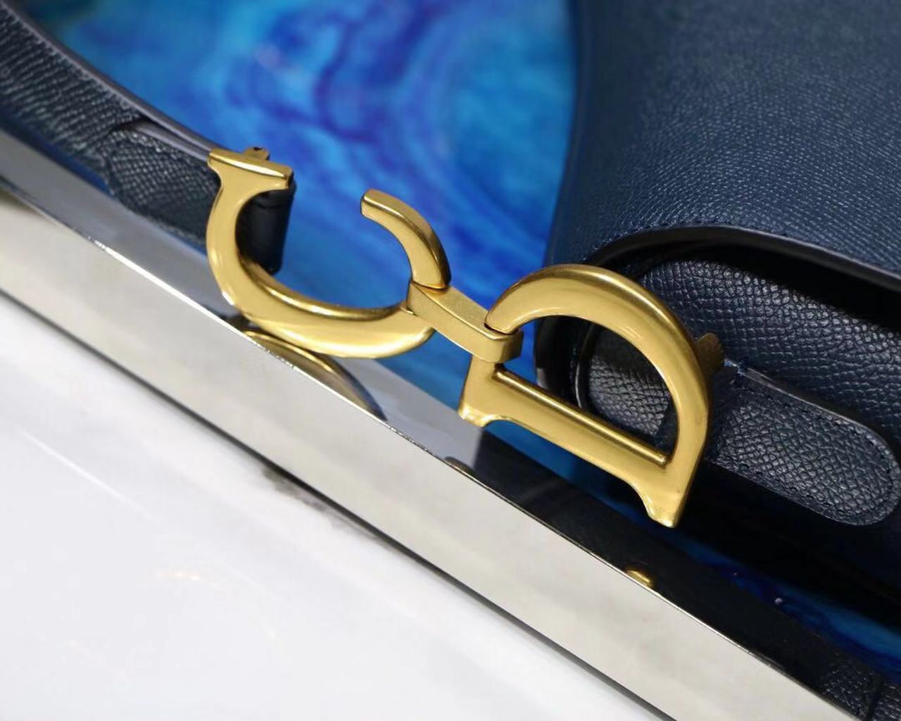 Top Quality Saddle Shoulder Bag Blue For Women 7in/17cm CD