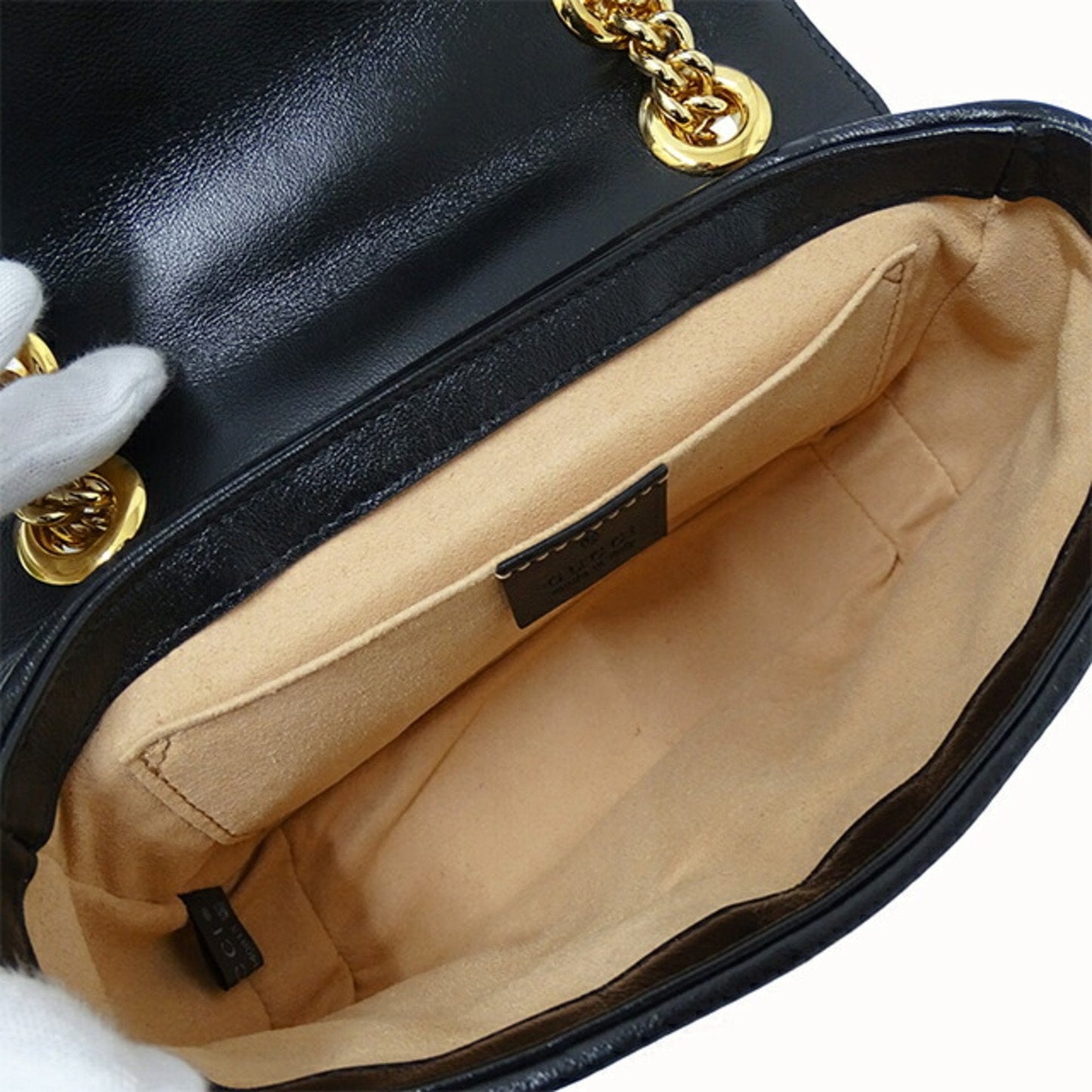 Gucci Gg Marmont Beige Canvas Shoulder Bag ( )
