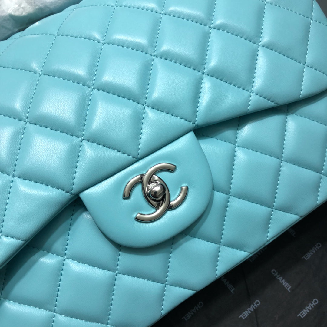 CHLLarge Classic Handbag Gold Hardware Blue For Women, Women’s Handbags, Shoulder Bags 11.8in/30cm