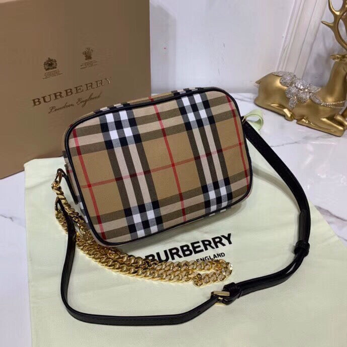 Top Quality  Check Cotton Camera Bag Neutral For Women, Womenâs Bags 7.7in/19.5cm