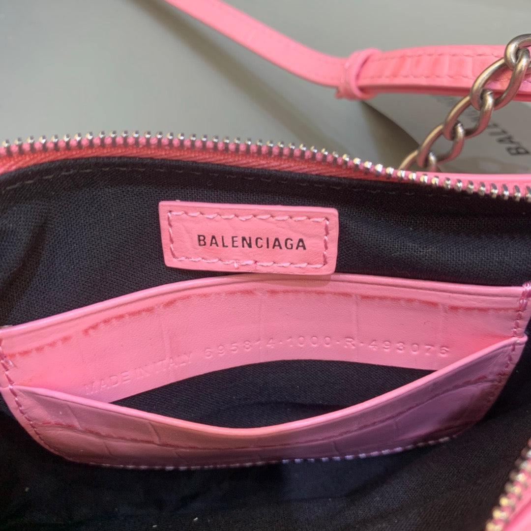 Top Quality Le Cagole Mini Bag With Chain In Pink, For Women,  Bags 8.2in/21cm 69581423EBY5812