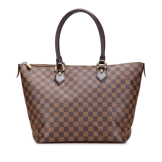 Brown Louis Vuitton Damier Ebene Saleya MM Tote Bag