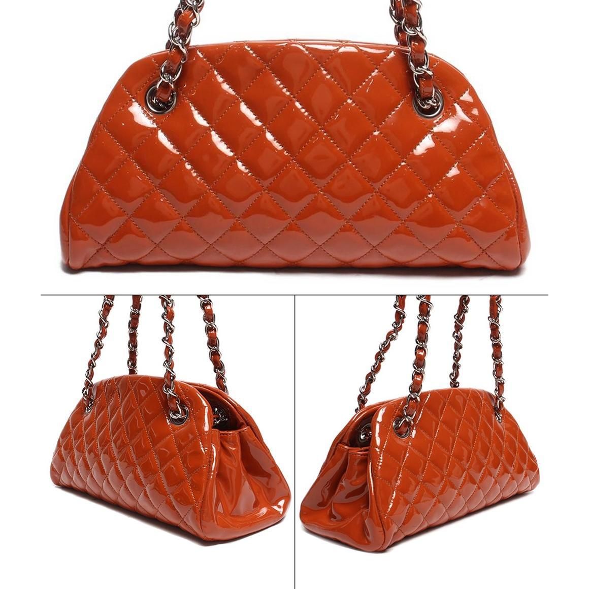 Chanel Just Mademoiselle Handbag Quilted Patent IT3MVRQZON9G