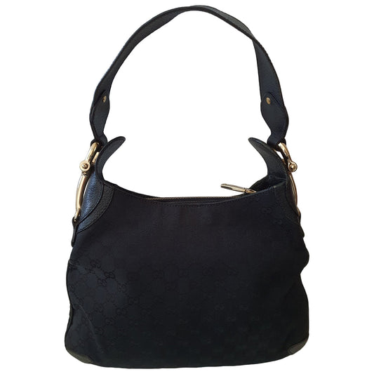 Gucci hobo black cloth handbag