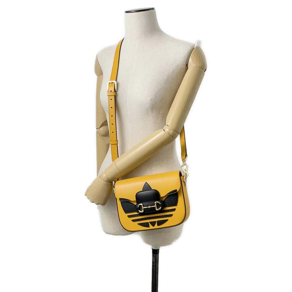 GUCCI Adidas Horsebit1955 Yellow/Black 658574 Leather